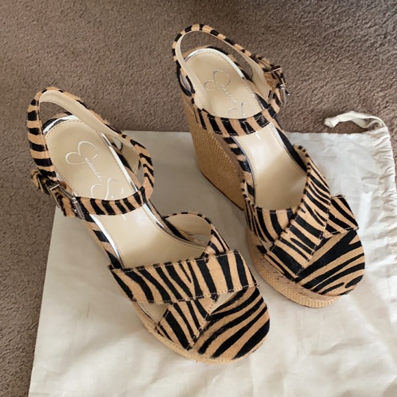 Jessica Simpson Animal Print Wedges -NWOT - Picture 5 of 6